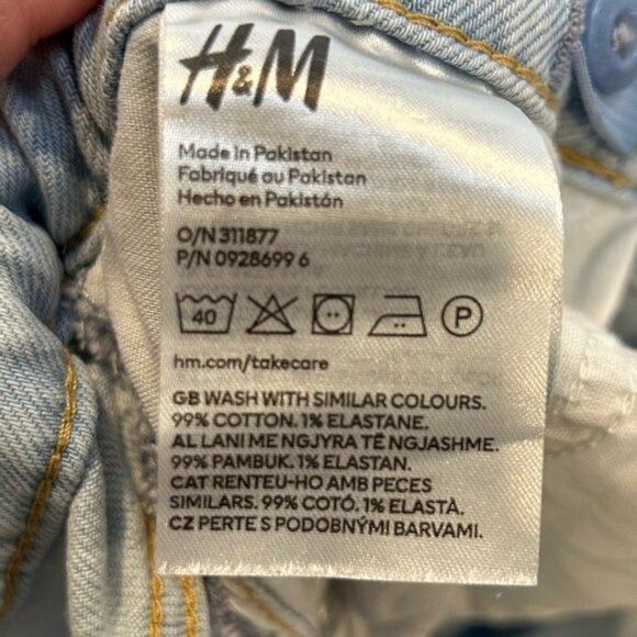 H&M Girl’s WIDE HIGH JEANS Light Denim Blue - Picture 9 of 10